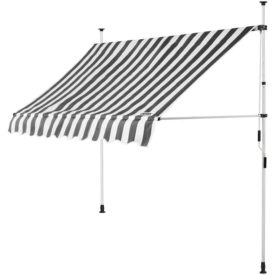 Klemmmarkise Weiß/Grau 250cm