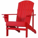 Adirondack-Gartenstuhl mit Becherhalter Gartenliege Balkonstuhl Massivholz Rot 97 x 72,5 x 93 cm
