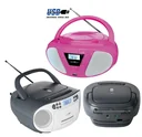 CD Radio Boombox mit UKW-Radio, CD, Kassette und AUX-IN, grau