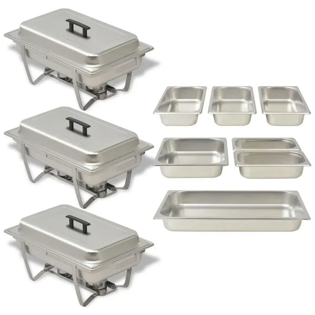Rechaud-Set Edelstahl 3-teilig
