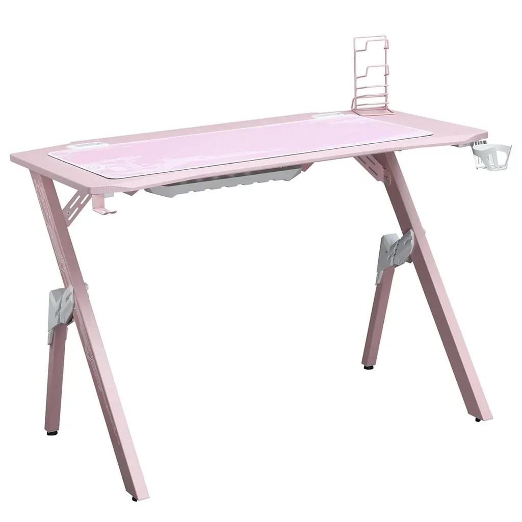 Gaming Tisch Schreibtisch Computertisch Arbeitstisch Möbel für Büro Wohnzimmer Arbeitszimmer, modernes Design, MDF Metal