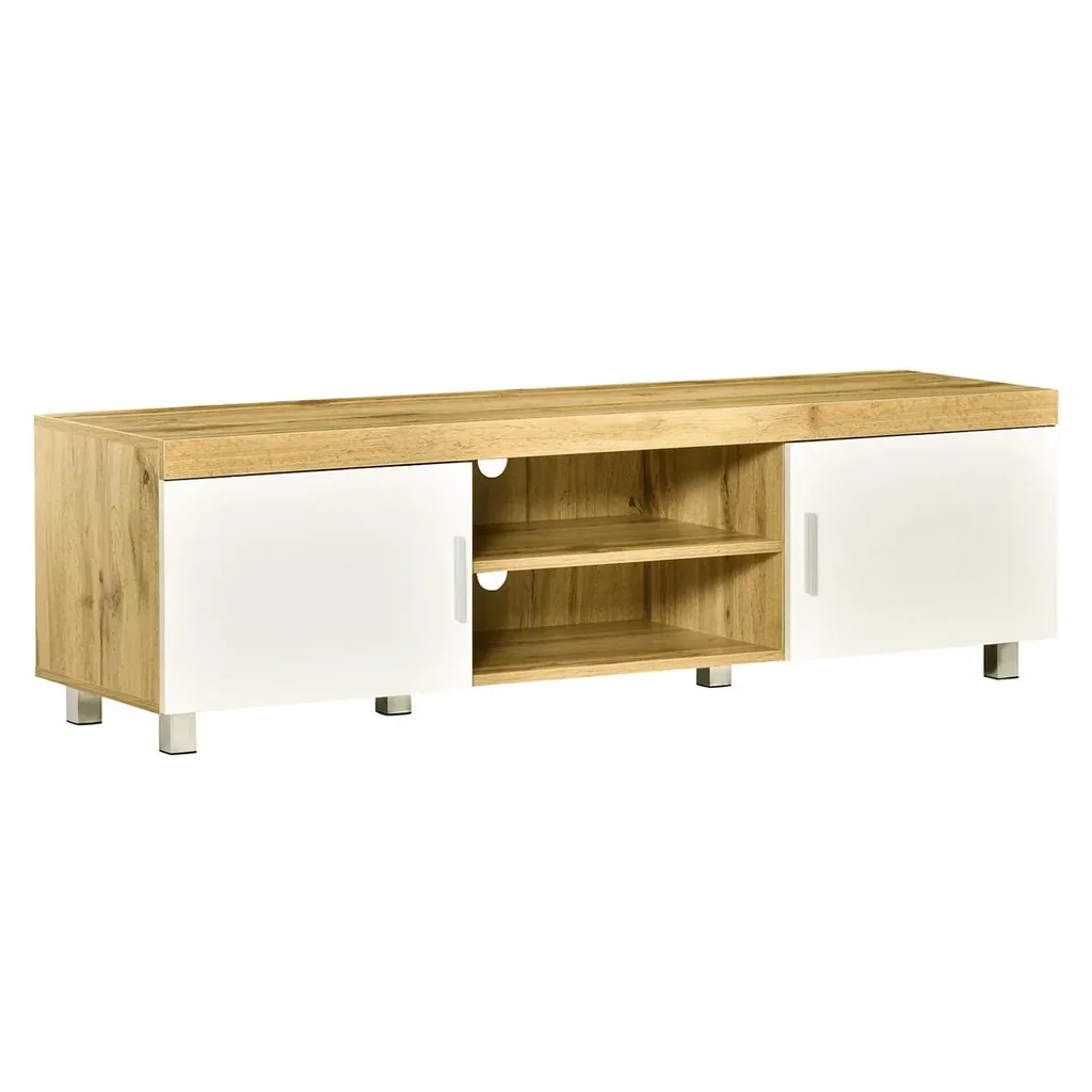 TV Lowborad Fernsehtisch Fernsehschrank TV-Board TV-Schrank TV-Kommode für Fernseher bis 63 Zoll mit 2 Ablageböden Türen