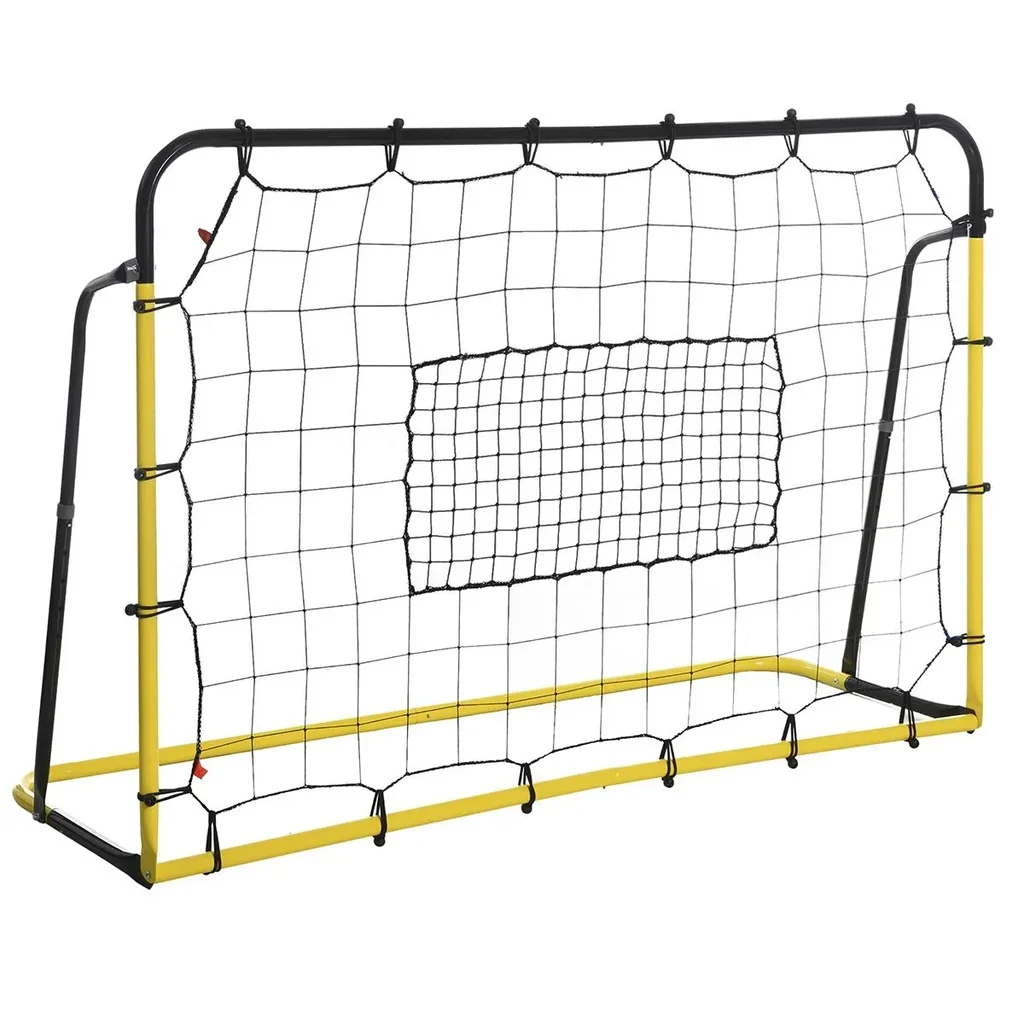 Kickback Fußball Rebounder Tor Rückprallwand Netz für Fußball, Basketball und Baseball, Stahl+PE, Gelb+Schwarz, 184 x 63