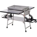 Klappgrill Gasgrill Standgrill tragbar Tischgrill Camping Garten BBQ Edelstahl Silber 58 x 34,2 x 34 cm