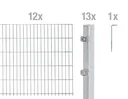 Doppelstabmattenzaun Komplettset, feuerverzinkt, Höhe 120 cm, Länge 24 m