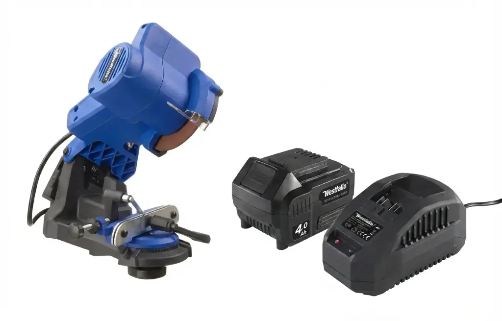 Akku-Sägekettenschärfgerät, 18 Volt, SKSG 18, inklusive Li-Ion-Akku, 4,0 Ah und Ladegerät 2,4 A ALG 18 Volt
