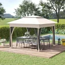 Pop-up-Pavillon Gartenzelt mit Seitenwänden Pop-up-Pavillon cremeweiß 3,25 x 3,25 x 2,65 m