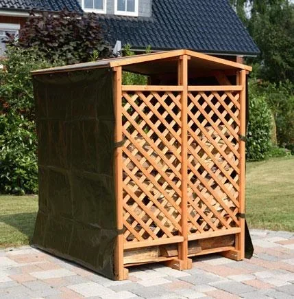 Kaminholzlager mit 2x Wetterschutz