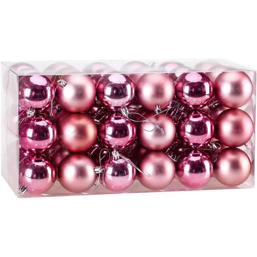 Weihnachtskugeln - Christbaumschmuck - 54 Stück Pink