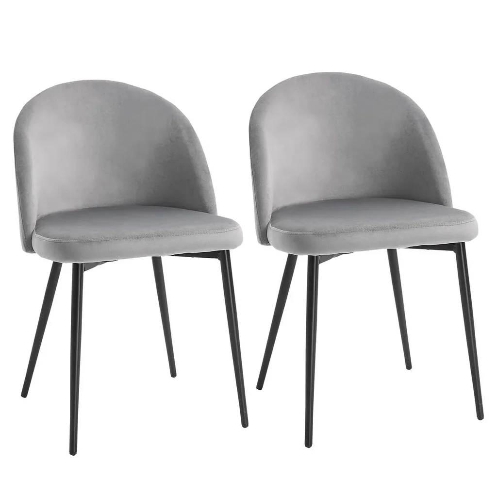 2er-Set Esszimmerstühle Küchenstühle Polsterstuhl Design Stuhl mit Rückenlehne Polstersessel Kunstwildleder Sessel Samt