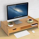 Monitorständer mit Schublade natur