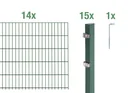 Doppelstabmattenzaun Komplettset, grün, Höhe 100 cm, Länge 28 m