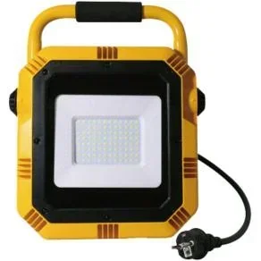 VT-51 LED-Arbeitsleuchte / Bauleuchte mit Fassung - 50 W - 4000 Lumen - Schwarz / Gelb - 6400K
