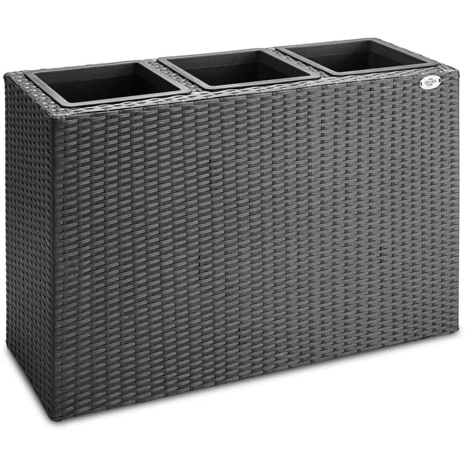 Stehender Blumentopf schwarz 83x30,5x60cm