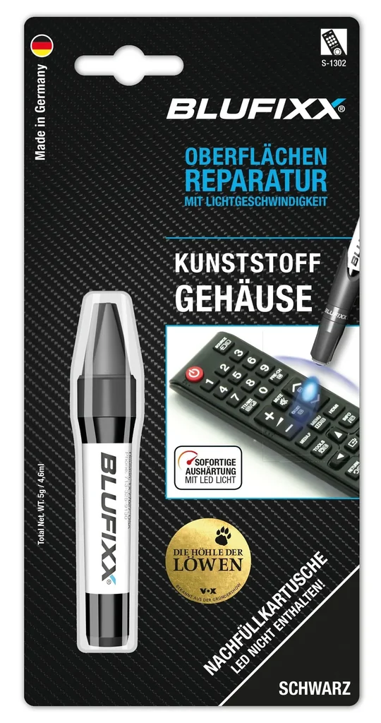 Ersatz-Kartusche 5 g für Reparaturstift PW Kunststoffgehäuse, schwarz