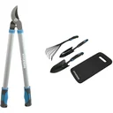 Astschere Hebel 63cm inklusive 4-teiligem Gartengeräte-Set