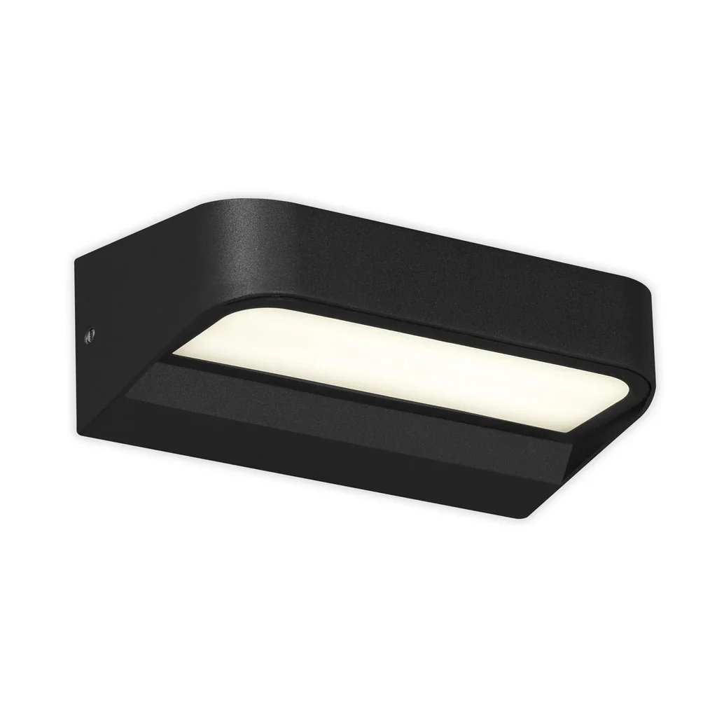 AHLEN LED Außenwandleuchte, Metall-Kunststoff / schwarz, IP44, 8 Watt, 900 lm, 4.000 K