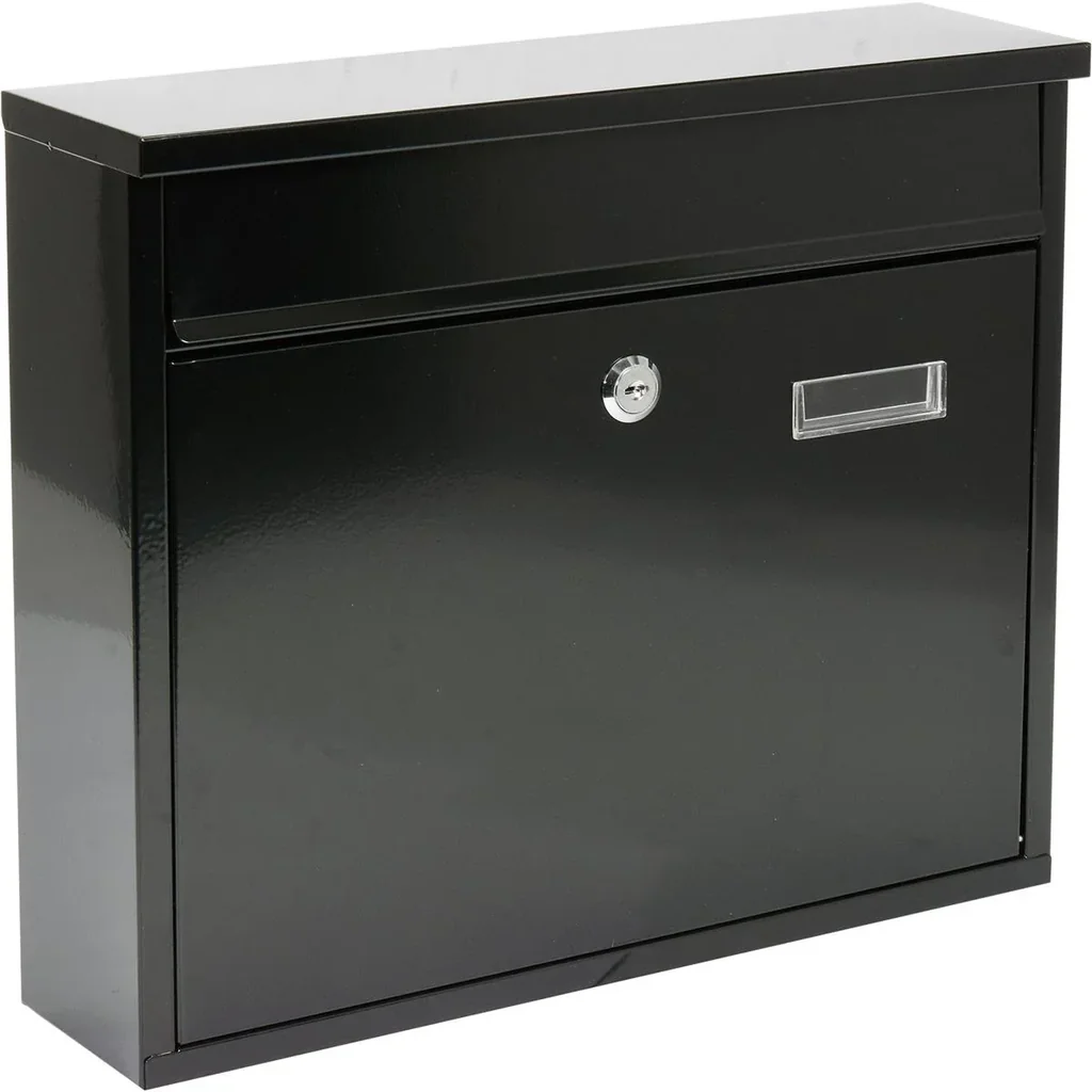 Briefkasten mit 2 Tasten - schwarz - 310x360x100 mm