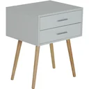 Nachttisch Nachtschrank Nachtkommode Konsole Beistelltisch 2 x Schublade Holz 48 x 40 x 60 cm