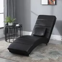Fernsehsessel mit Zero-G Design, Lounge, Sessel, Liege, Kunstleder, MDF, Metall, Schaumstoff, Schwarz, 58 x 163 x 87 cm