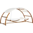 Hängematte in Gestell - Kiefernholz - Weiß/Teak - 322 x 160 x 173 cm