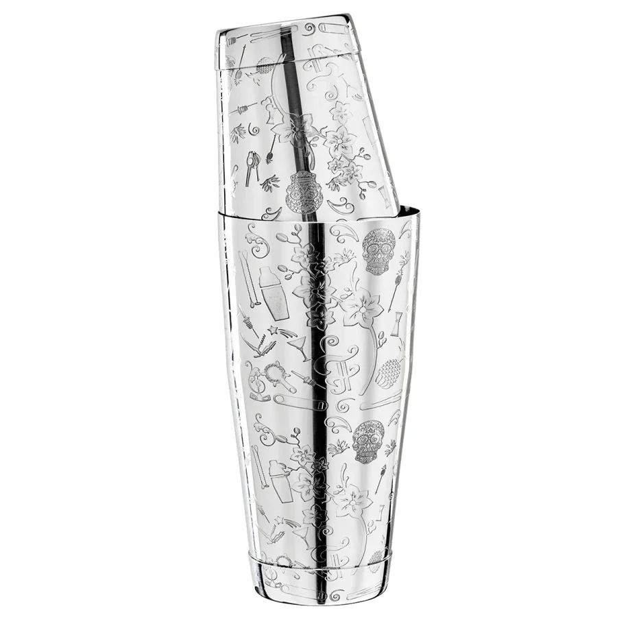 Cocktail shaker - Collabo TIN oN TIN Edelstahl - 28oz/18oz - mit Gravur - Limited Edition
