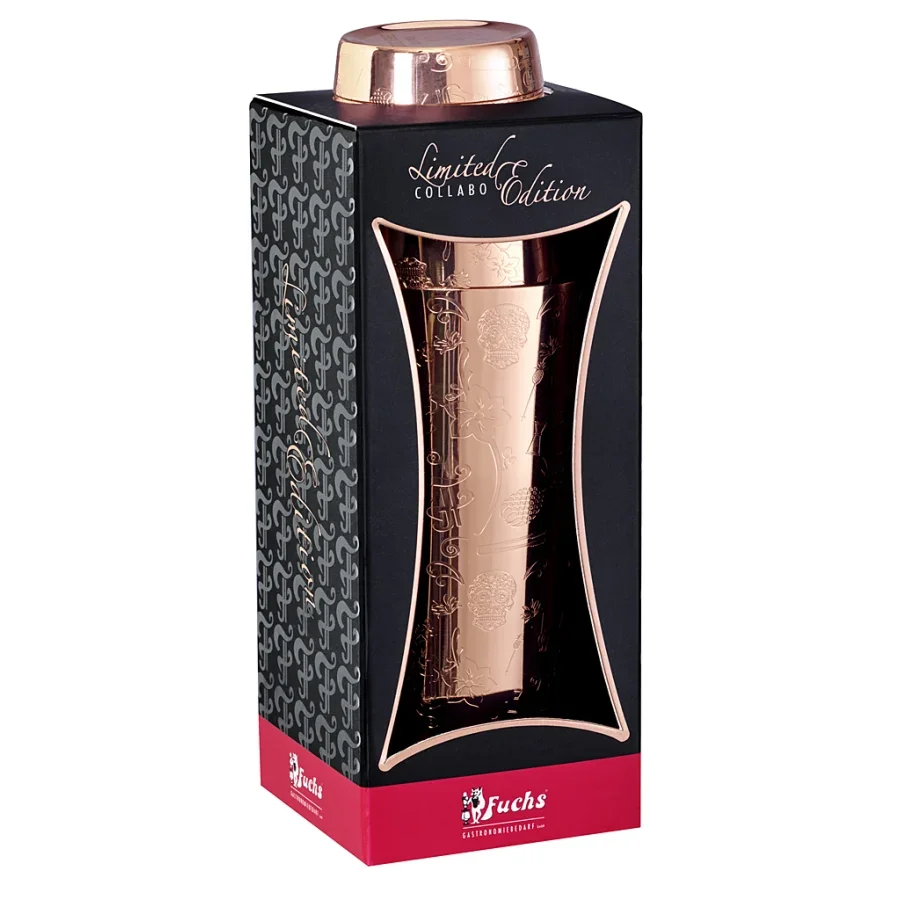 Cocktail shaker - Collabo TIN oN TIN Edelstahl - 28oz/18oz - mit Gravur - verkupfert - Limited Edition