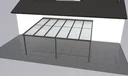 Terrassendach Premium, anthrazit, 6110 x 5060 mm - Polycarbonat Stegplatten 16 mm, weiß gestreift