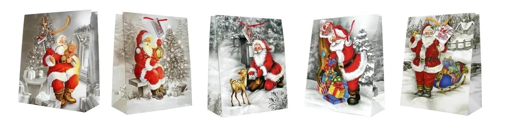 Geschenktüten "Weihnachtsmann", 5 Stück