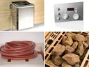 Technikpaket für Saunahaus Serie 533, 9,0 KW Ofen mit Anschlußkabel und Steuergerät