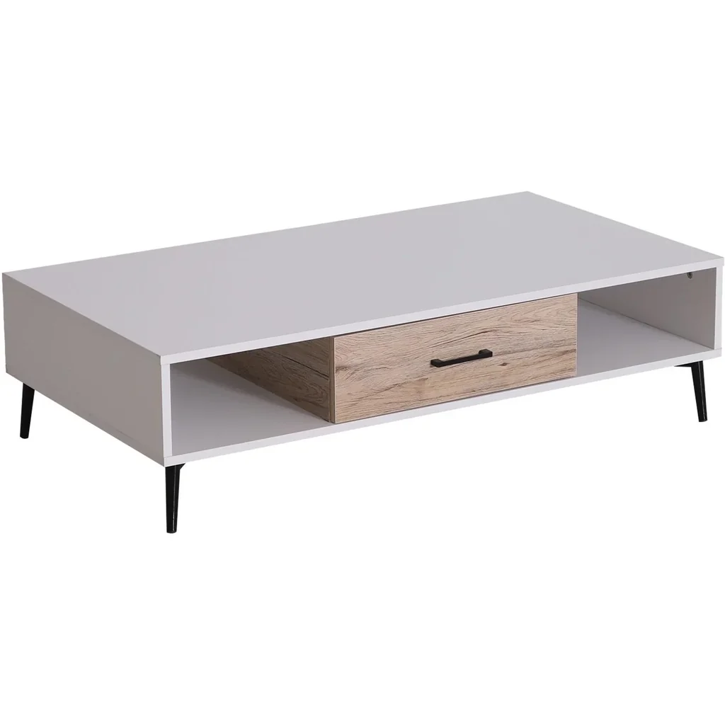 Couchtisch Beistelltisch Sofatisch Fernsehtisch Kaffeetisch 1 x Schublade 3 x Ablage Holz 110 x 60 x 30 cm