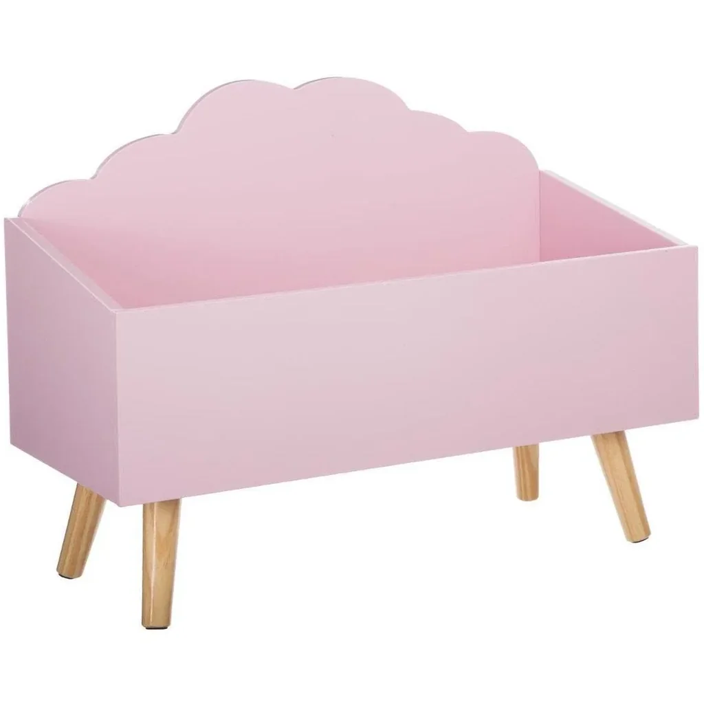 Spielzeugkiste aus Holz - Rosa - 58x28x45 cm