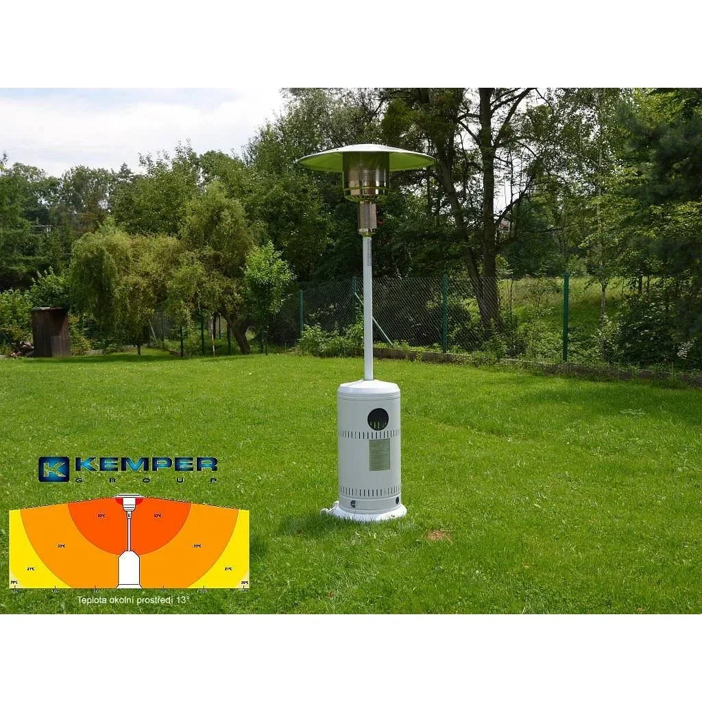 Terrassenheizung - Heizung - regelbare Leistung - 12kW - 46x46x220cm - Weiß