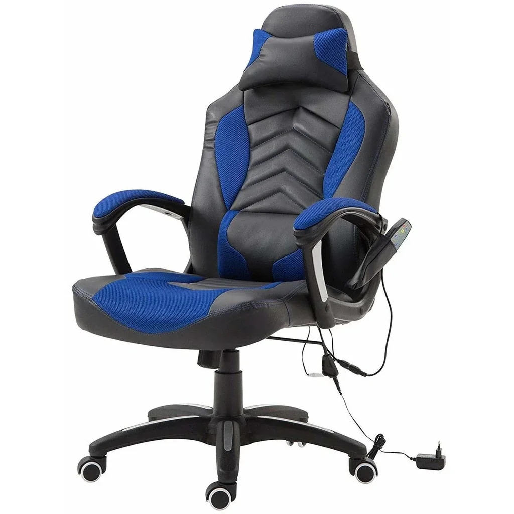Bürostuhl Ergonomisch Massagesessel Gamingstuhl Blau