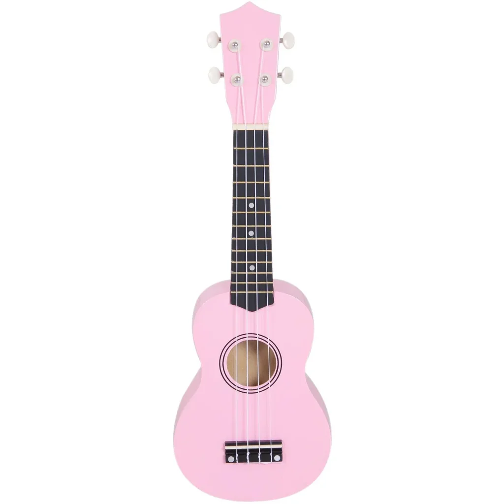 Ukulele Saiteninstrument Anfänger Nylonsaiten Birkenholz Rosa 53 x 17,5 x 6,2 cm