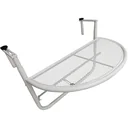 Balkonhängetisch Hängetisch höhenverstellbar halbrund Ø30 cm Terrasse Metall Weiß