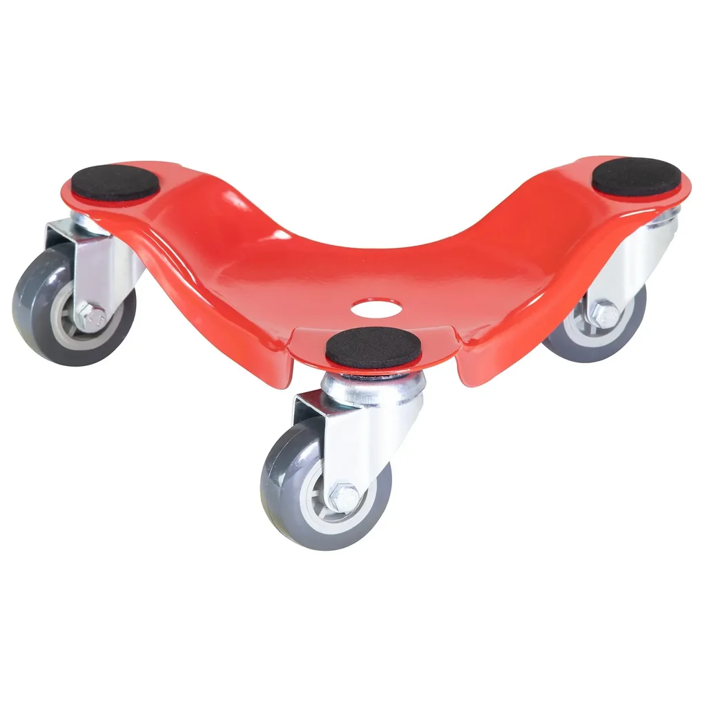 Transporthilfe MM 1196, 25 x 25 x 7,5 mm, softe Rollen Ø 50 mm, Stahl beschichtet, rot, Tragkraft 100 kg
