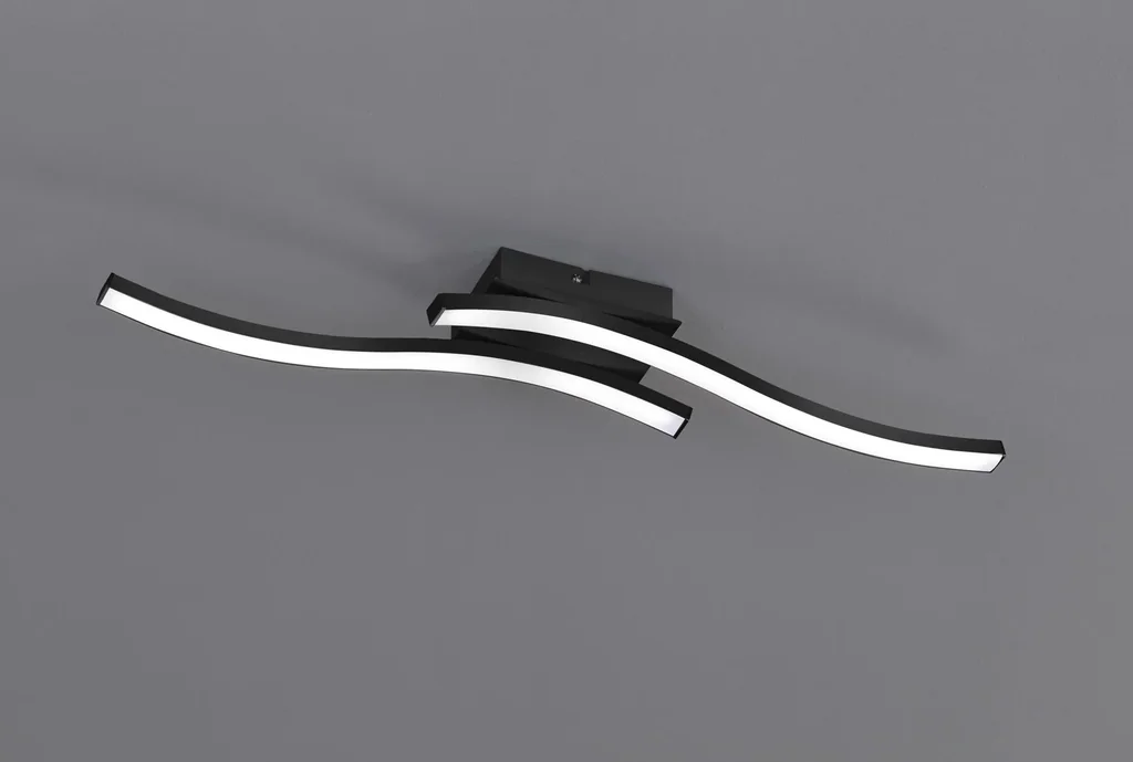 LED-Deckenleuchte ROUTE, 2x5 W, 3000K, 2x500 lm, schwarz matt, Kunststoff weiß