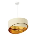 Deckenleuchte Kronleuchter Deckenlampe mit zwei abgeschrägte Lampenschirme für Büro, Wohnzimmer, Esszimmer, Stahl, Leine