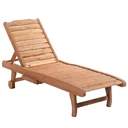 Sonnenliege Mobile Gartenliege Liegestuhl Strand Liege Tannenholz Braunrot