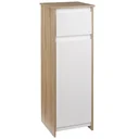 Badschrank Badkommode Badezimmerschrank Badregal Standschrank mit 2-stufigen Schrank und 1 Schublade Umschlagdesign plat