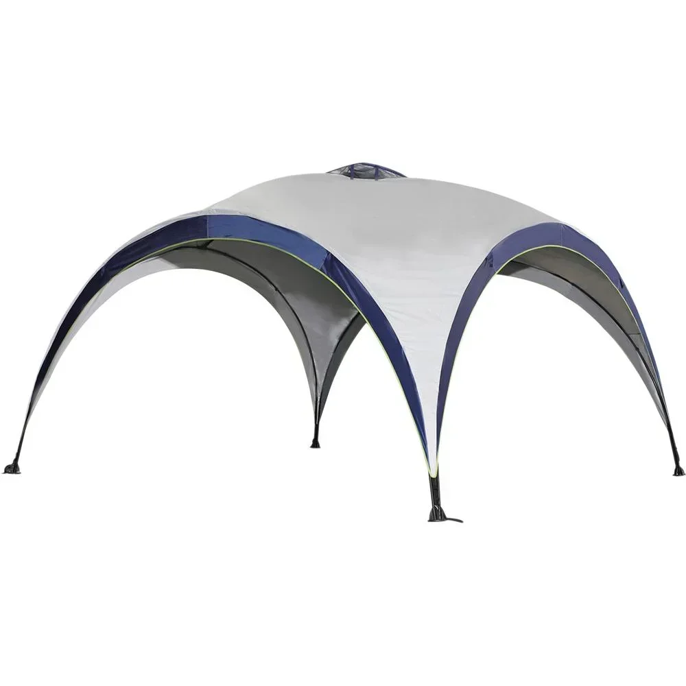 Garten Pavillon Pergola Partyzelt Sonnenschutz wetterfest Polyester Cremeweiß + Blau 4 x 4 x 2,5 m