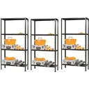 Aufbewahrungsregal 3er-Set - Schwarz 150 x 73 x 30 Ablagefläche