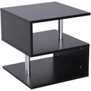 Beistelltisch Couchtisch Sofatisch 3 x Fach Spanplatte + Alulegierung Schwarz 48 x 48 x 48 cm