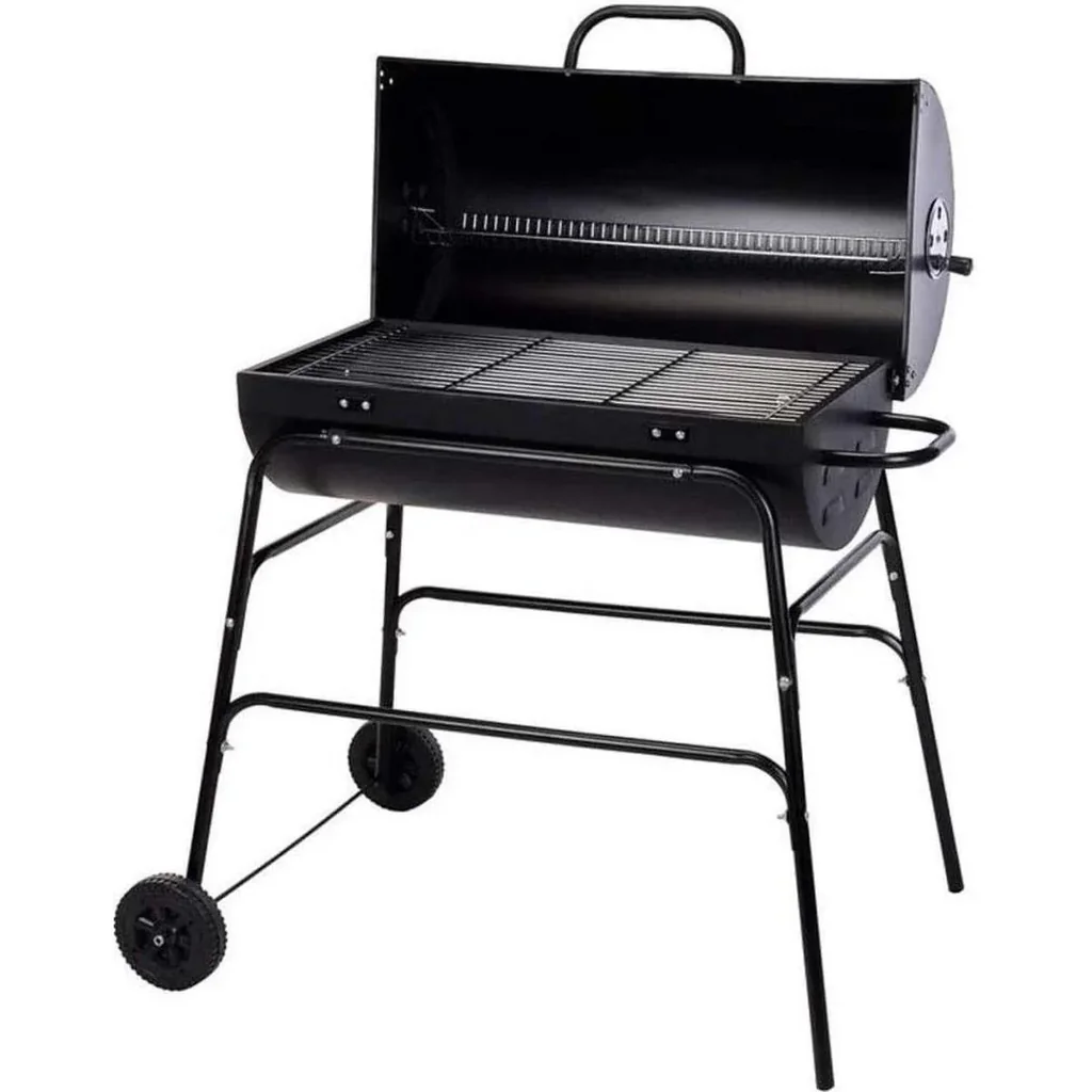 BBQ XL Holzkohlegrill - Zylinderform - Grillfläche (LxB) 71 x 35 cm - Schwarz