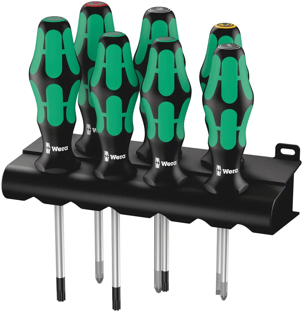 Schraubendrehersatz Kraftform Plus Lasertip inklusive Wandhalterung, 7-teilig