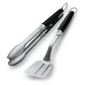 Premium Grillbesteck 2-teilig, Edelstahl, Schwarz