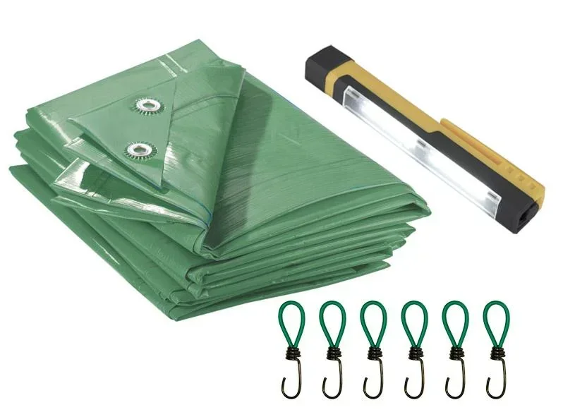 Planengewebe Set mit COB LEDsund 6 Gummispanner