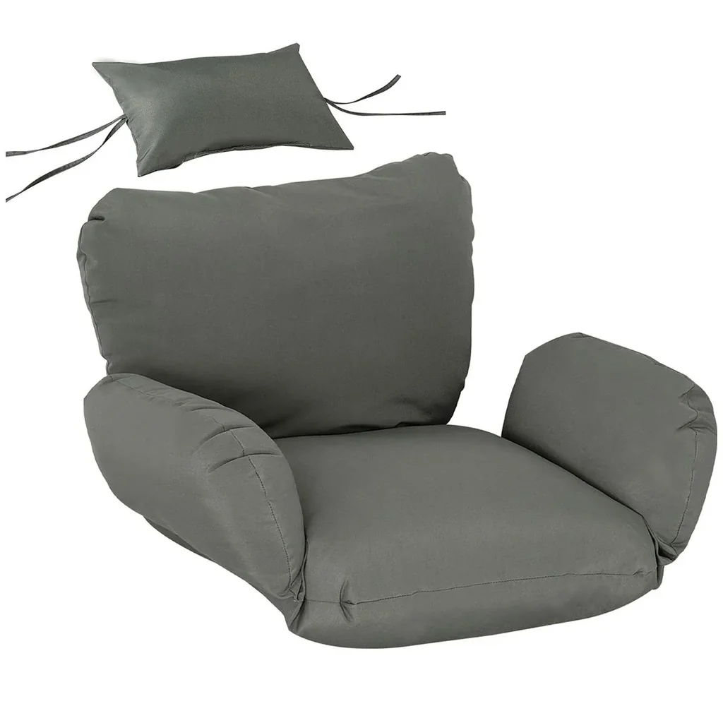 Hängesessel Kissen Auflage für Hängekorb Sitzkissen Ersatzkissen Hängeschaukel Rückenkissen Polyester 112 x 79 x 22 cm