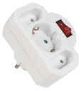 Steckdosenadapter 1x Schutzkontakt, 2x Euro